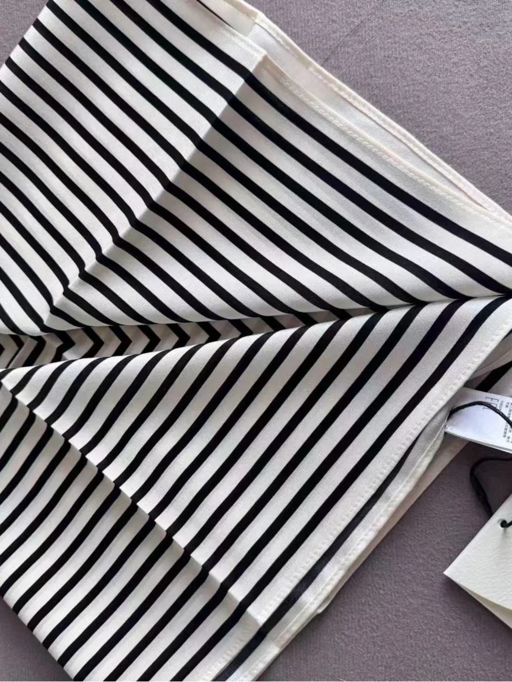 TOTEME Black White Striped Square Scarf